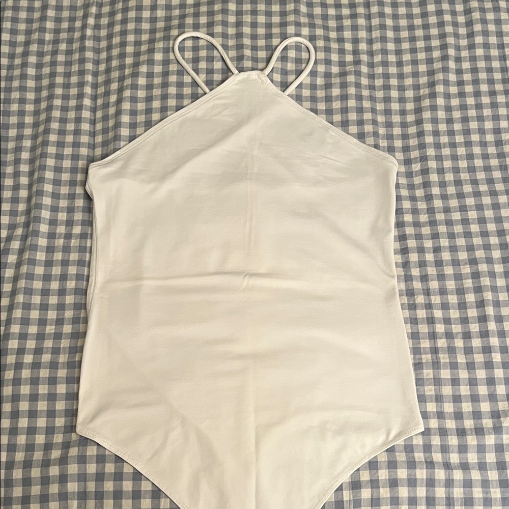 White halter body suit